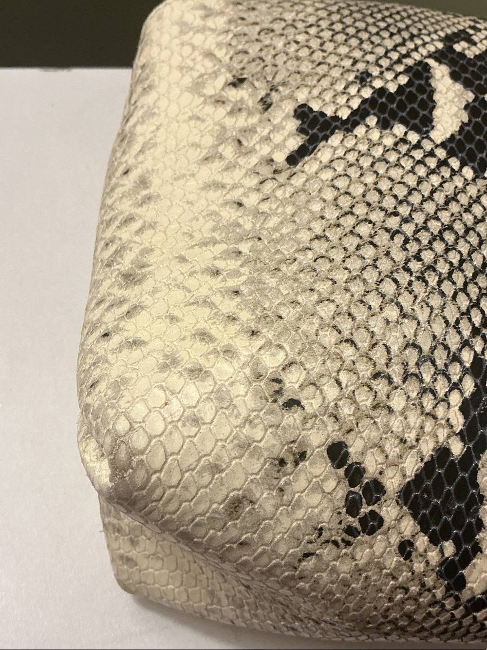 KHAITE Lina Medium Crossbody Bag Natural Python Embossed Leather Cream Black COA - Picture 9 of 16